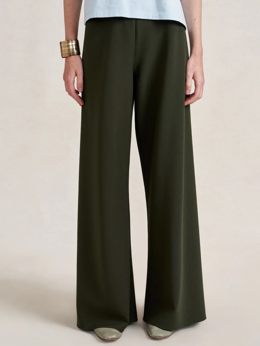 La Ligne Dark Olive Colby Pant Crepe